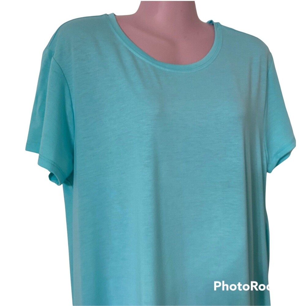 Natori Women's T-Shirt Nightshirt Medium Turquoise Aqua Super Soft